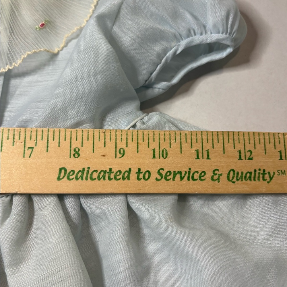 Yolande vintage 1958 girls dress. SZ 2. Cap sleeve. Pleated collar embroidered - Picture 4 of 5